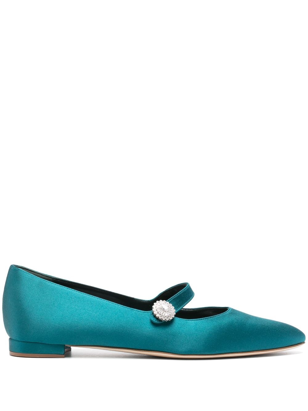 Manolo Blahnik satin ballet flats - Blue von Manolo Blahnik