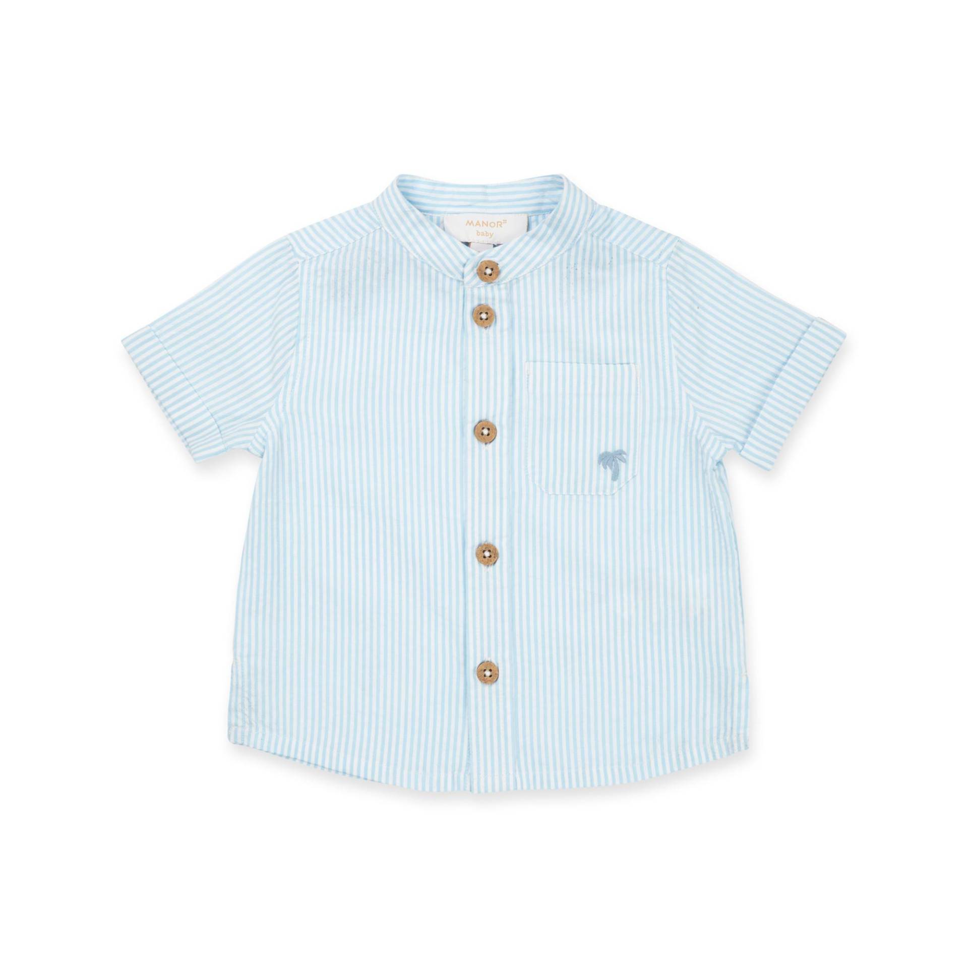 Hemd, Kurzarm Unisex Blau 74 von Manor Baby