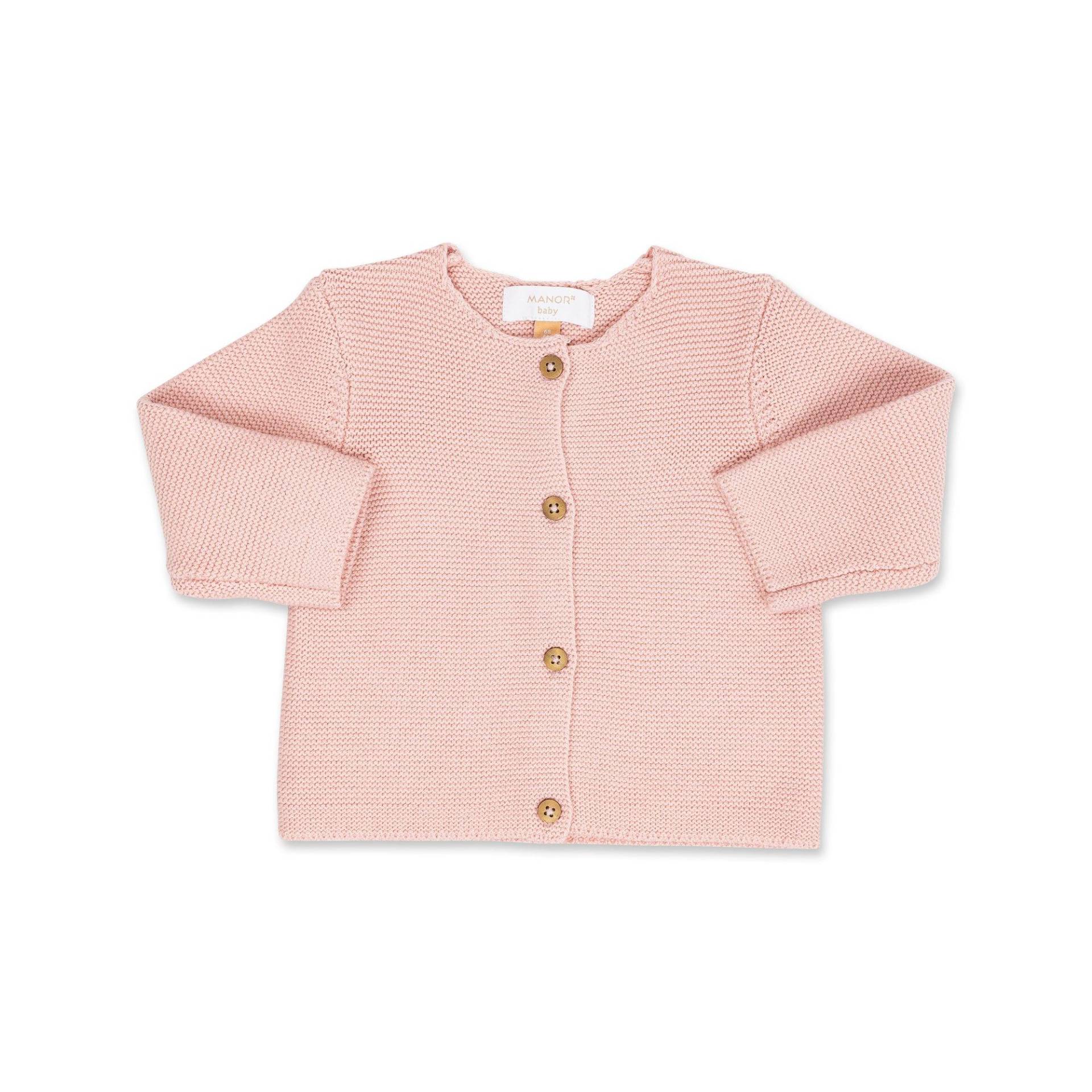 Lange Strickjacke Unisex Rosa 80 von Manor Baby