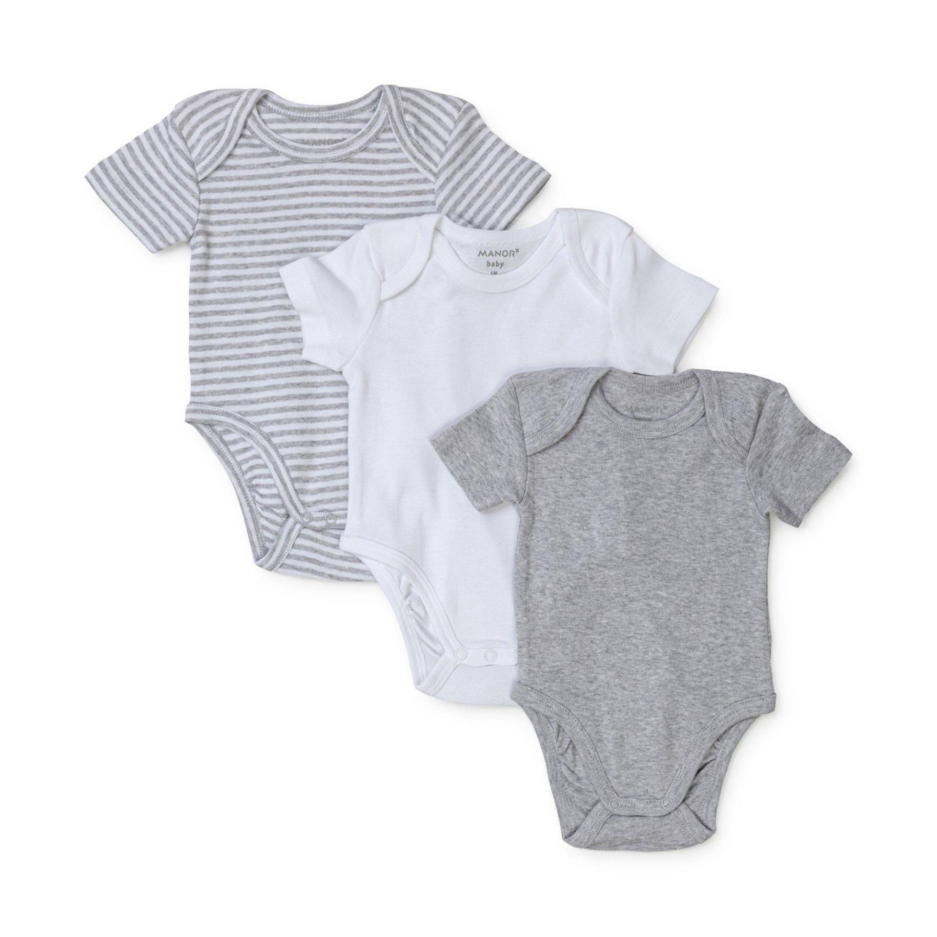 Body, Kurzarm Unisex Grau Melange 50 von Manor Baby