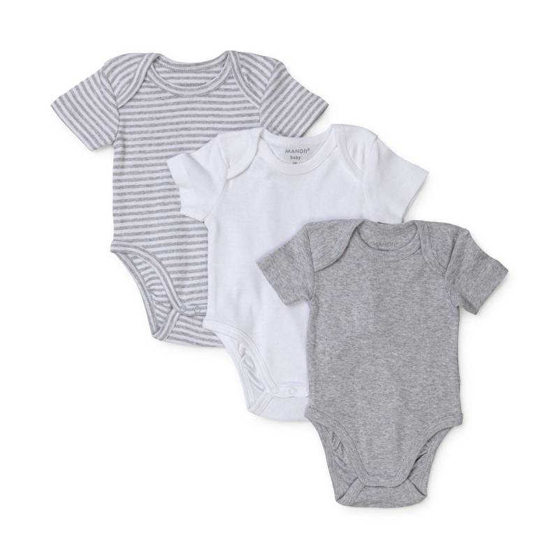 Body, Kurzarm Unisex Grau Melange 74 von Manor Baby