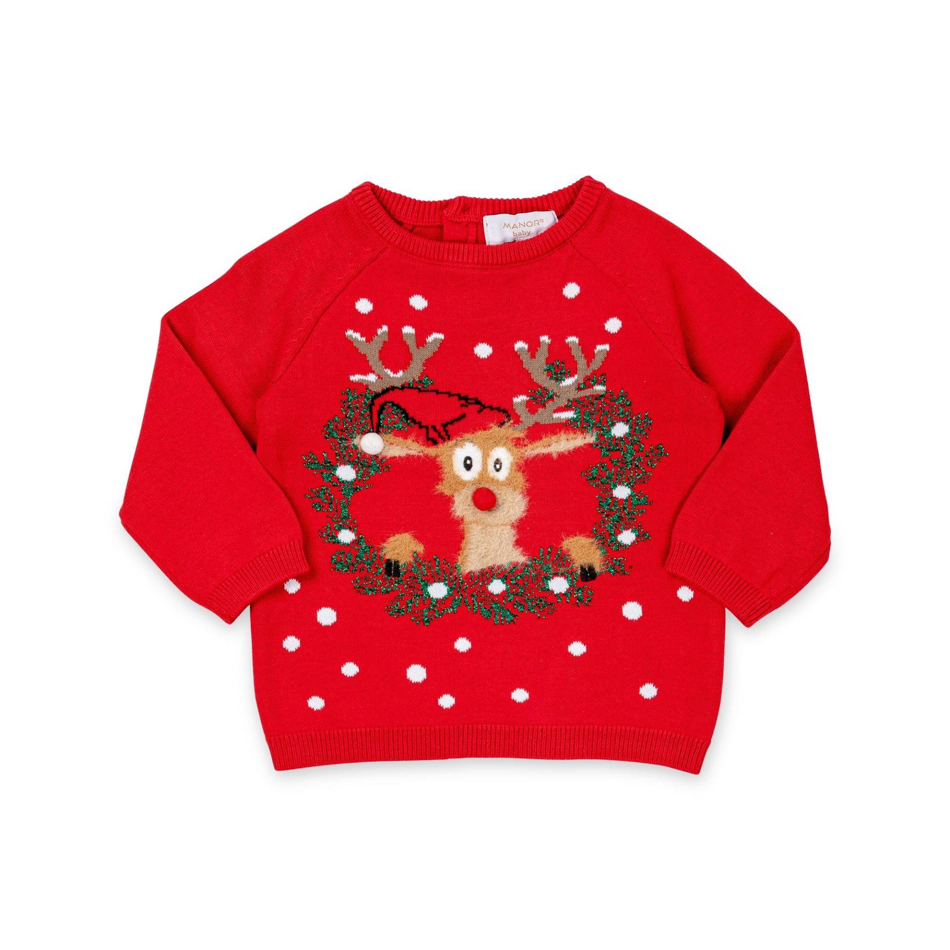 Manor Baby - Pullover, Ugly Sweater, 74, Rot von Manor Baby