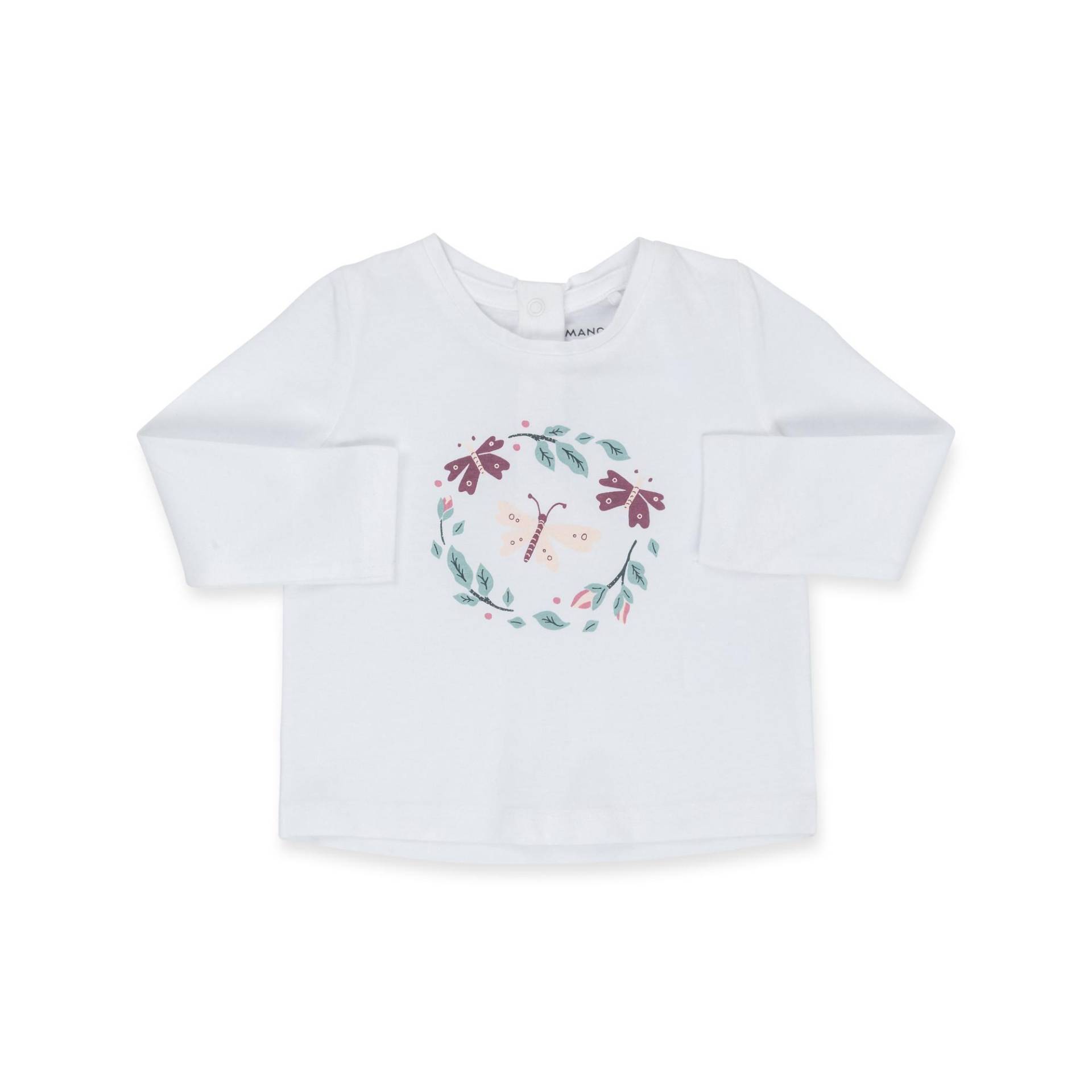 T-shirt, Langarm Unisex Weiss 110 von Manor Baby