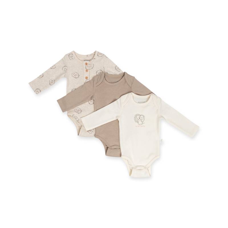 Triopack, Bodys, Langarm Unisex Ecru 62 von Manor Baby