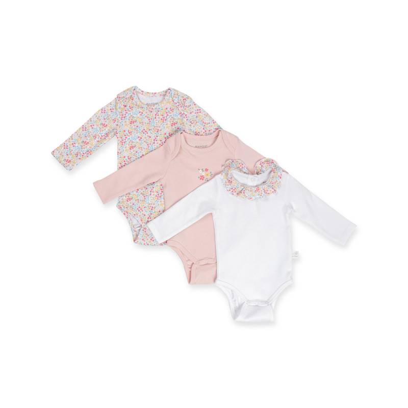 Triopack, Bodys, Langarm Unisex Rosa 56 von Manor Baby