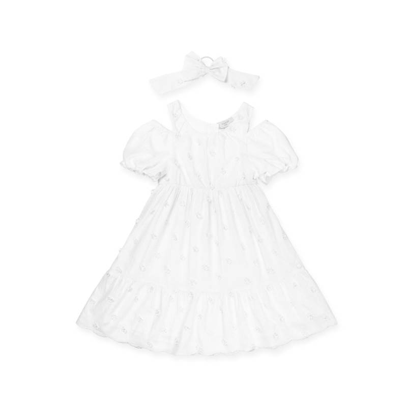 Festliches Kleid Mädchen Weiss 110 von Manor Kids