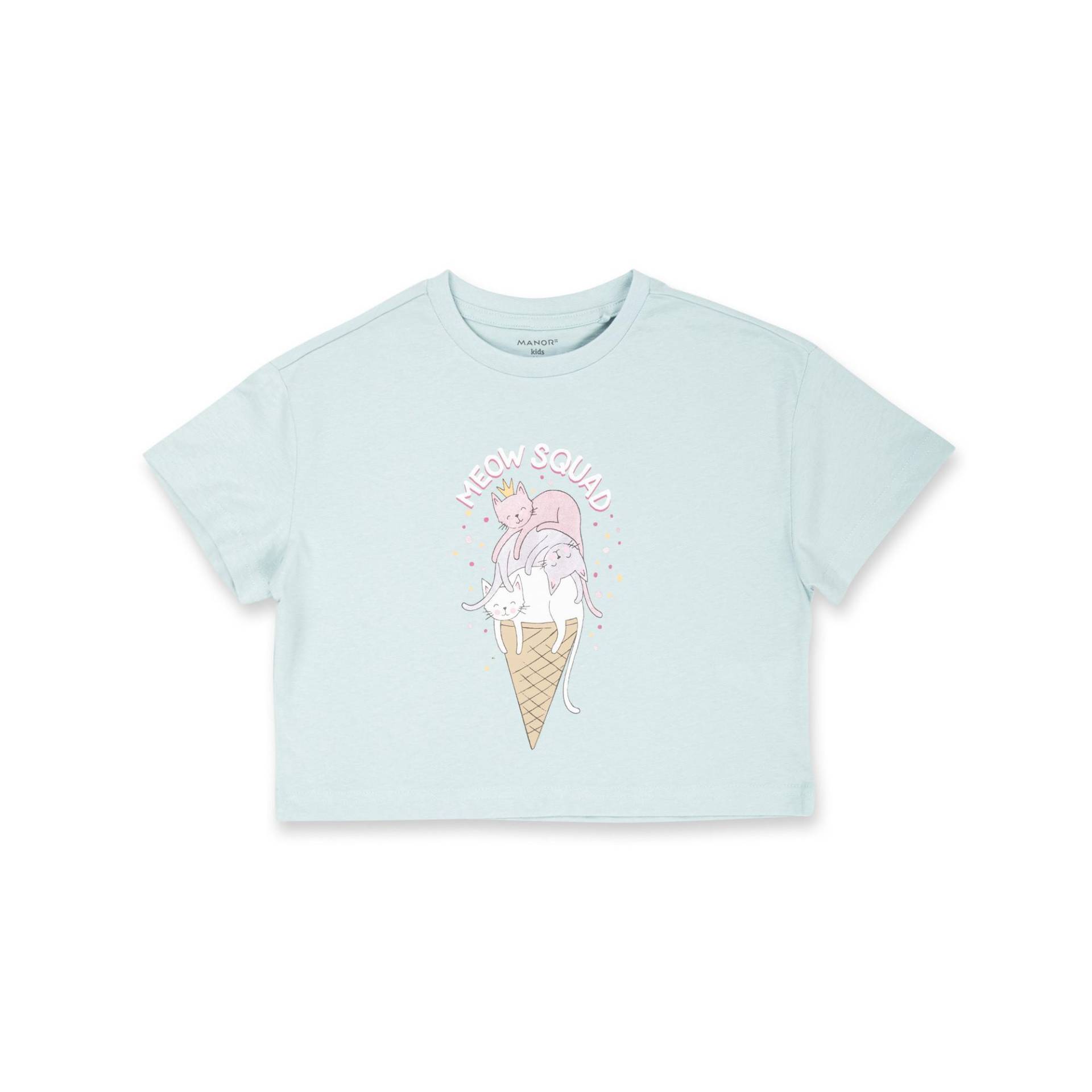 T-shirt, Kurzarm Mädchen Mint 104 von Manor Kids