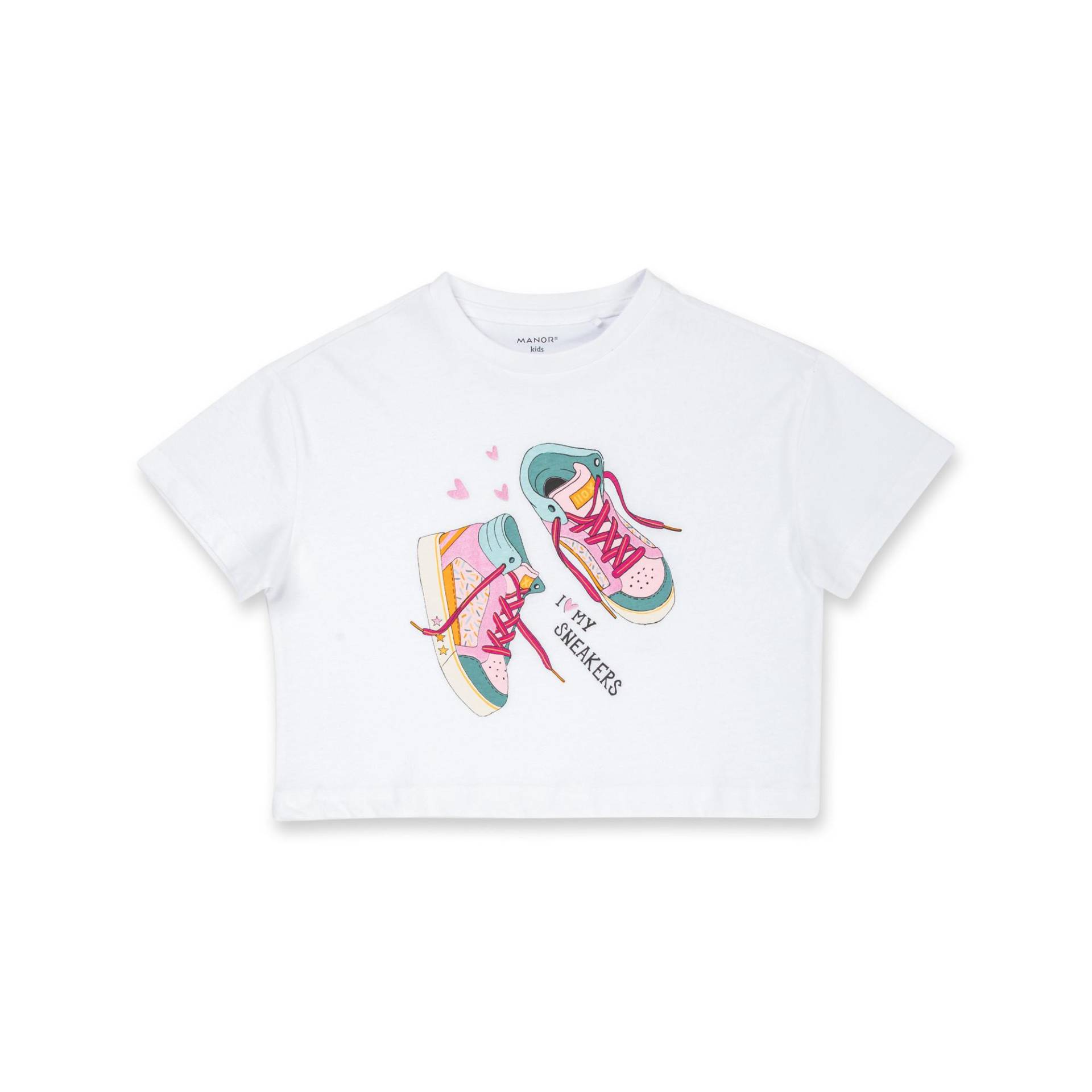 T-shirt, Kurzarm Mädchen Weiss 104 von Manor Kids