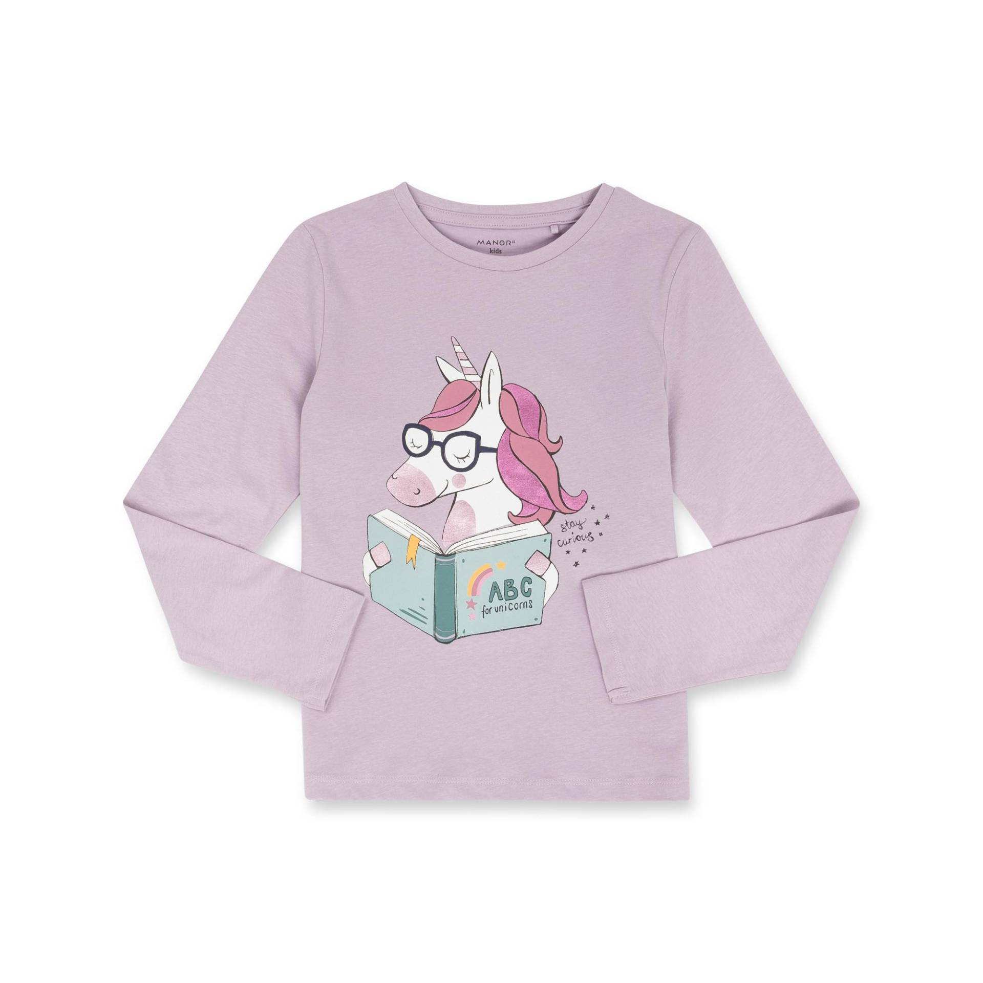 T-shirt, Langarm Mädchen Lila 104 von Manor Kids