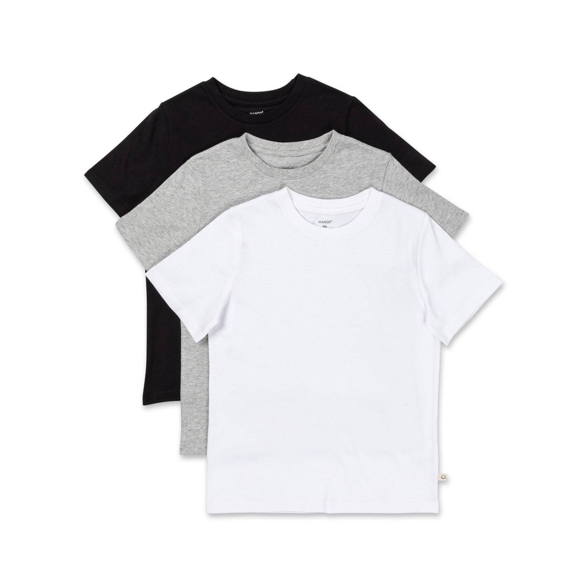 Triopack, T-shirts, Kurzarm Jungen Weiss 116 von Manor Kids