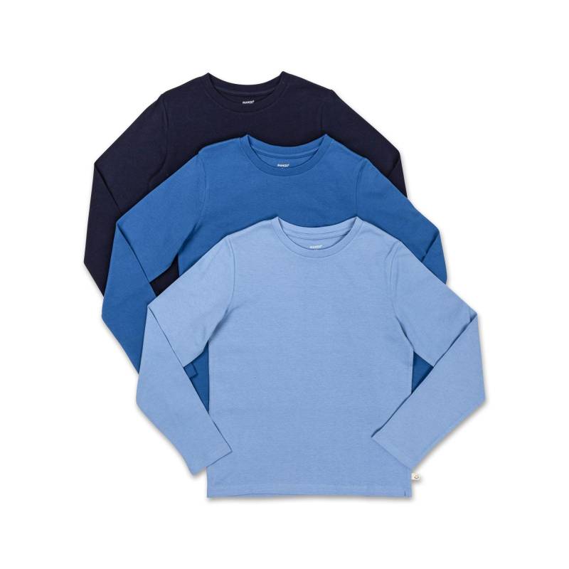 Triopack, T-shirts, Langarm Jungen Blau 116 von Manor Kids