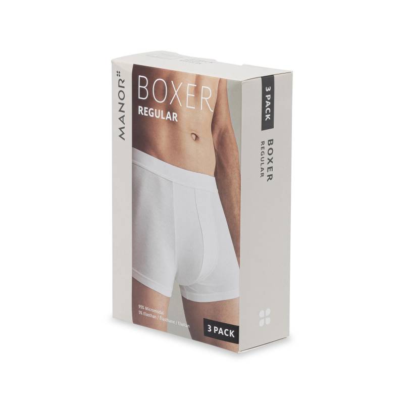 Triopack, Boxershorts Herren Weiss M von Manor Man