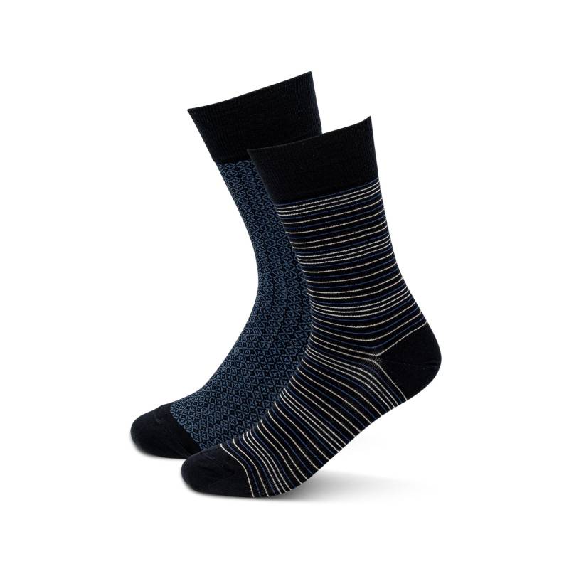 Duopack, Wadenlange Socken Herren Blau 39-42 von Manor Man