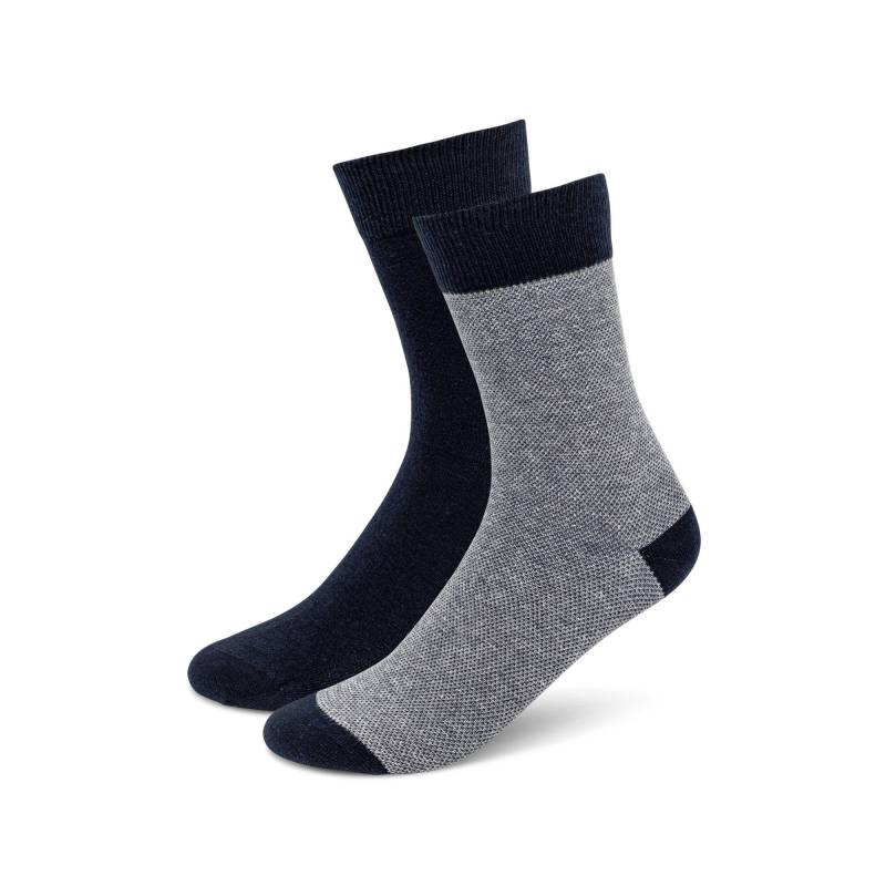 Duopack, Wadenlange Socken Herren Marine 43-46 von Manor Man