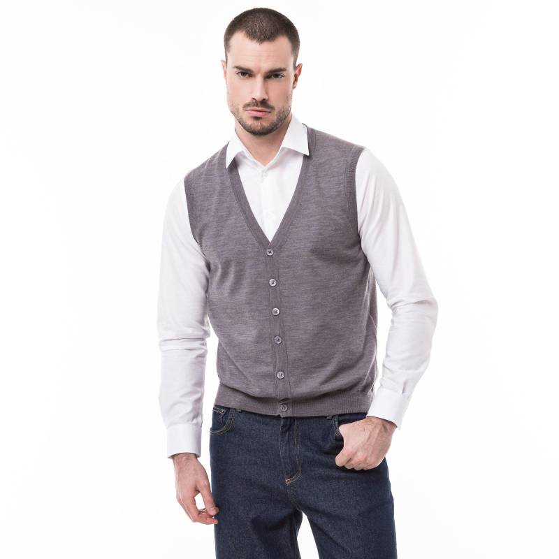 Gilet, Regular Fit Herren Grau Melange S von Manor Man