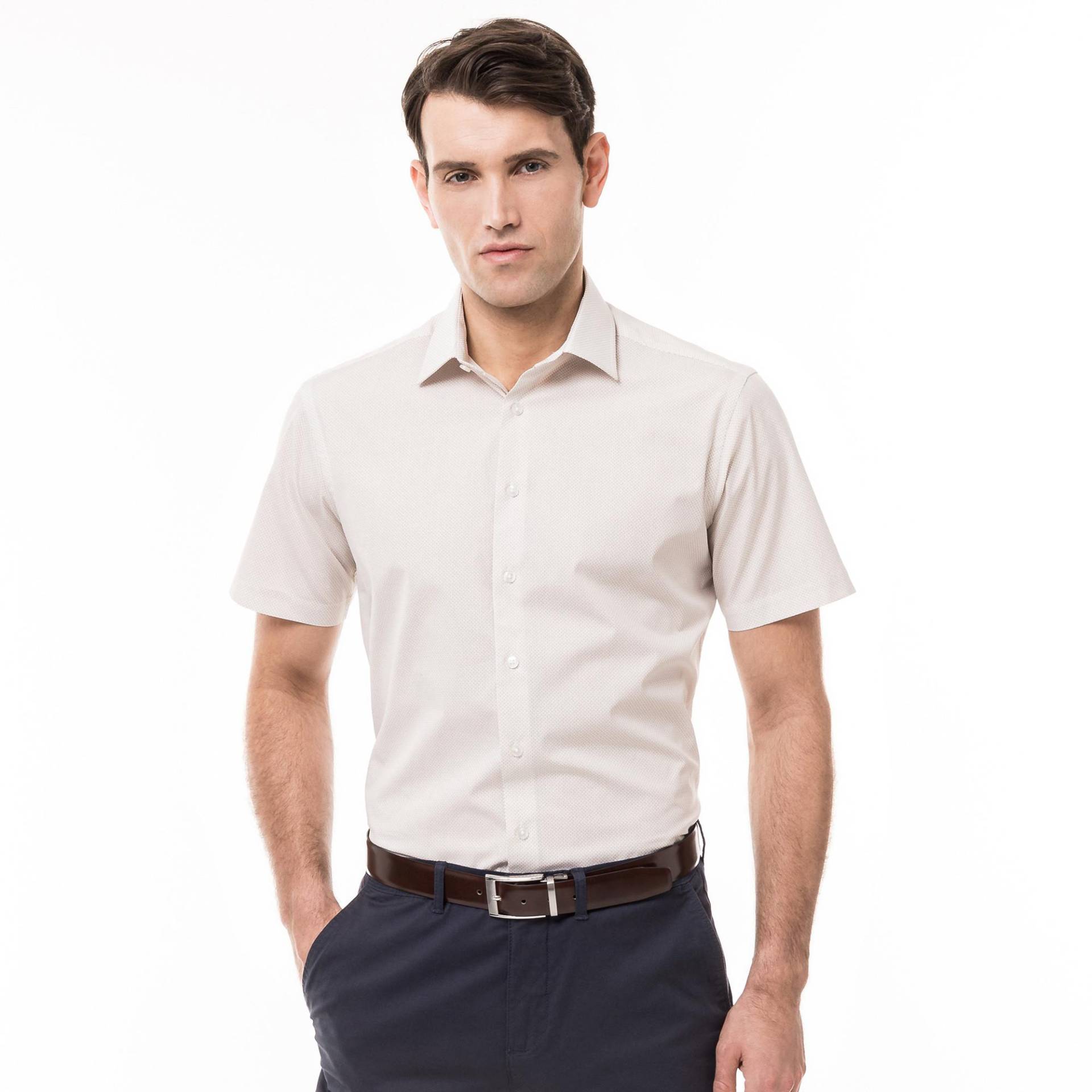 Hemd, Classic Fit, Kurzarm Herren Weiss XL von Manor Man