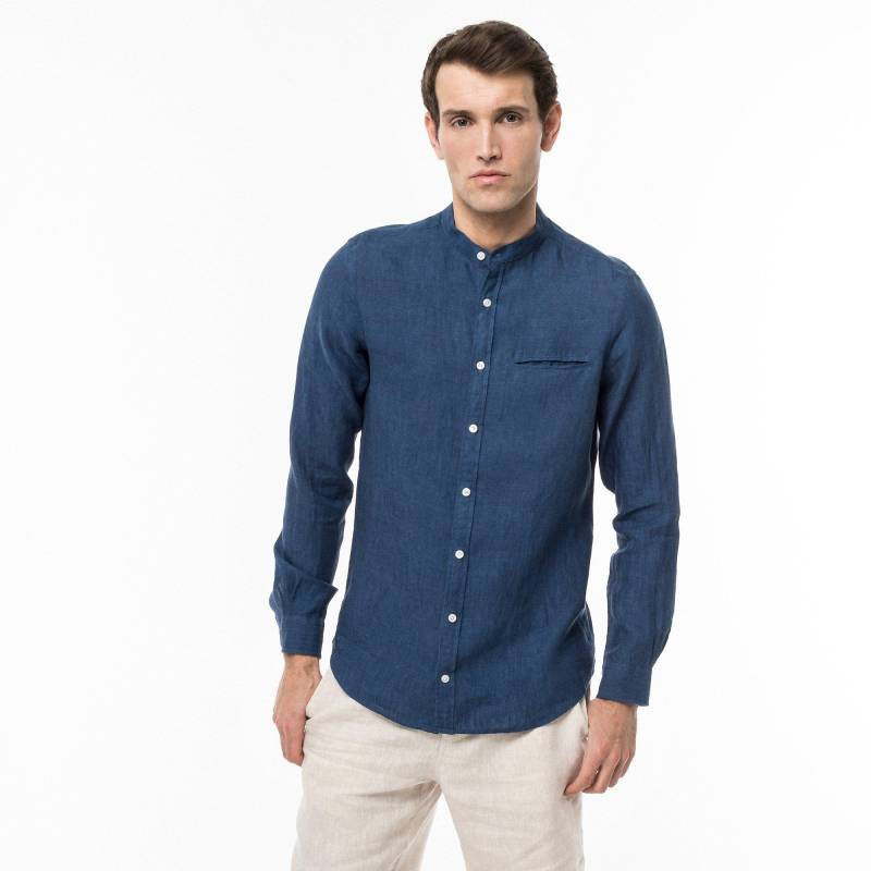 Hemd, Modern Fit, Langarm Herren Indigo M von Manor Man