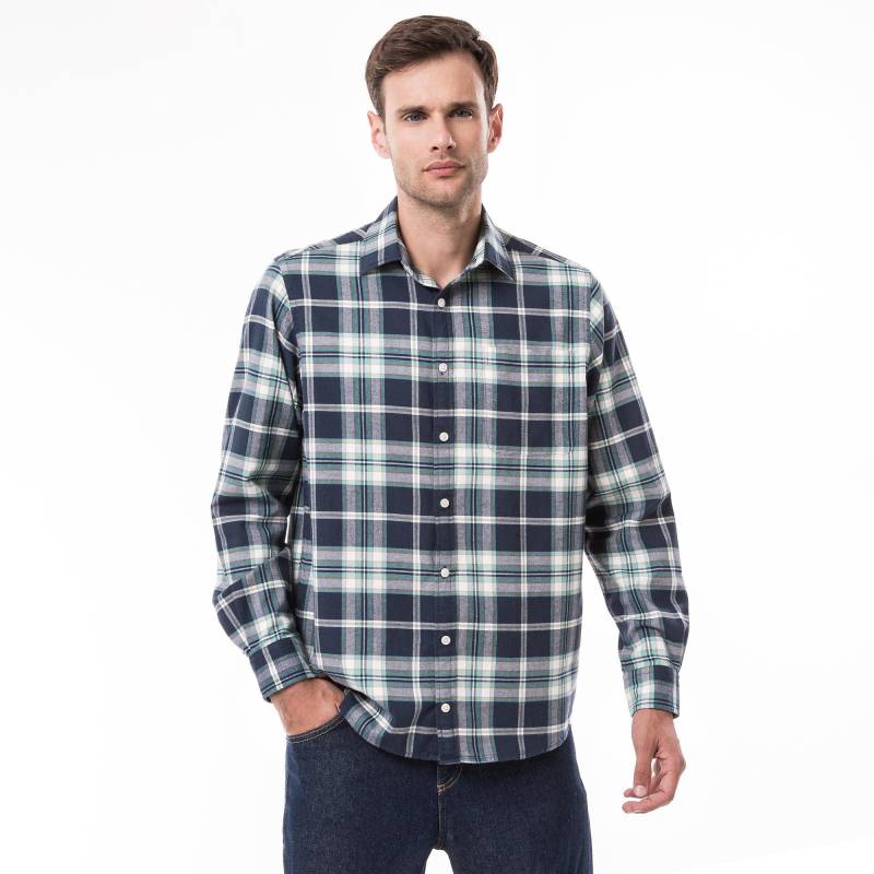 Hemd, Classic Fit, Langarm Herren Mint L von Manor Man