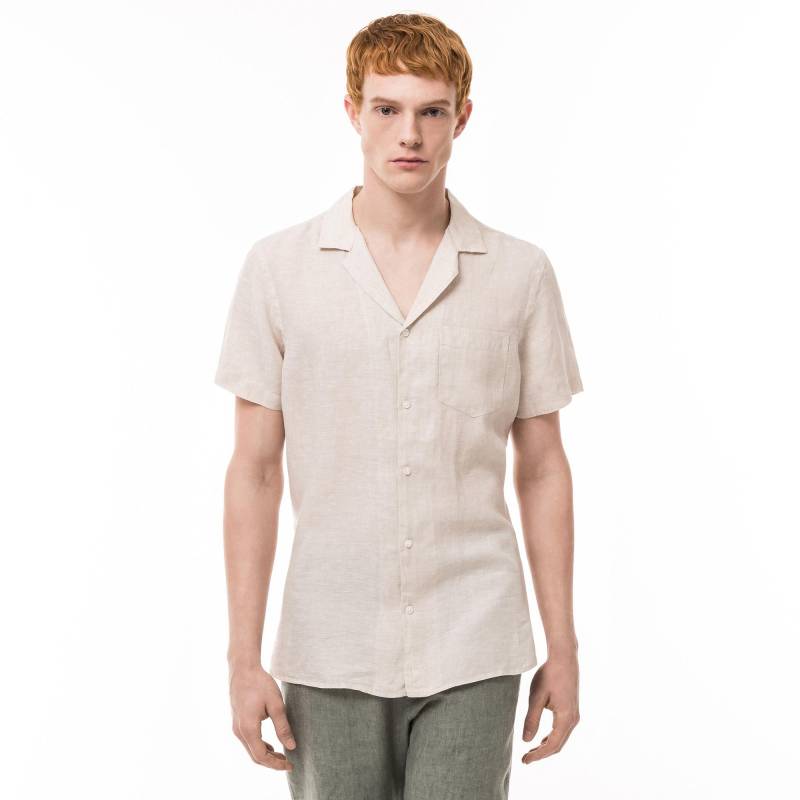 Hemd, Kurzarm Herren Beige XL von Manor Man