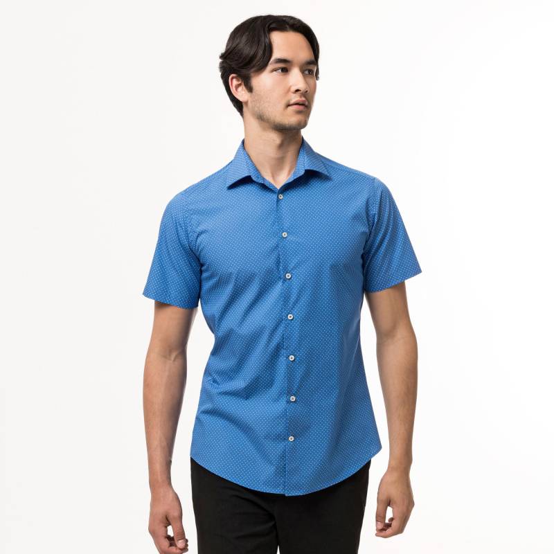 Hemd, Modern Fit, Kurzarm Herren Blau XXL von Manor Man