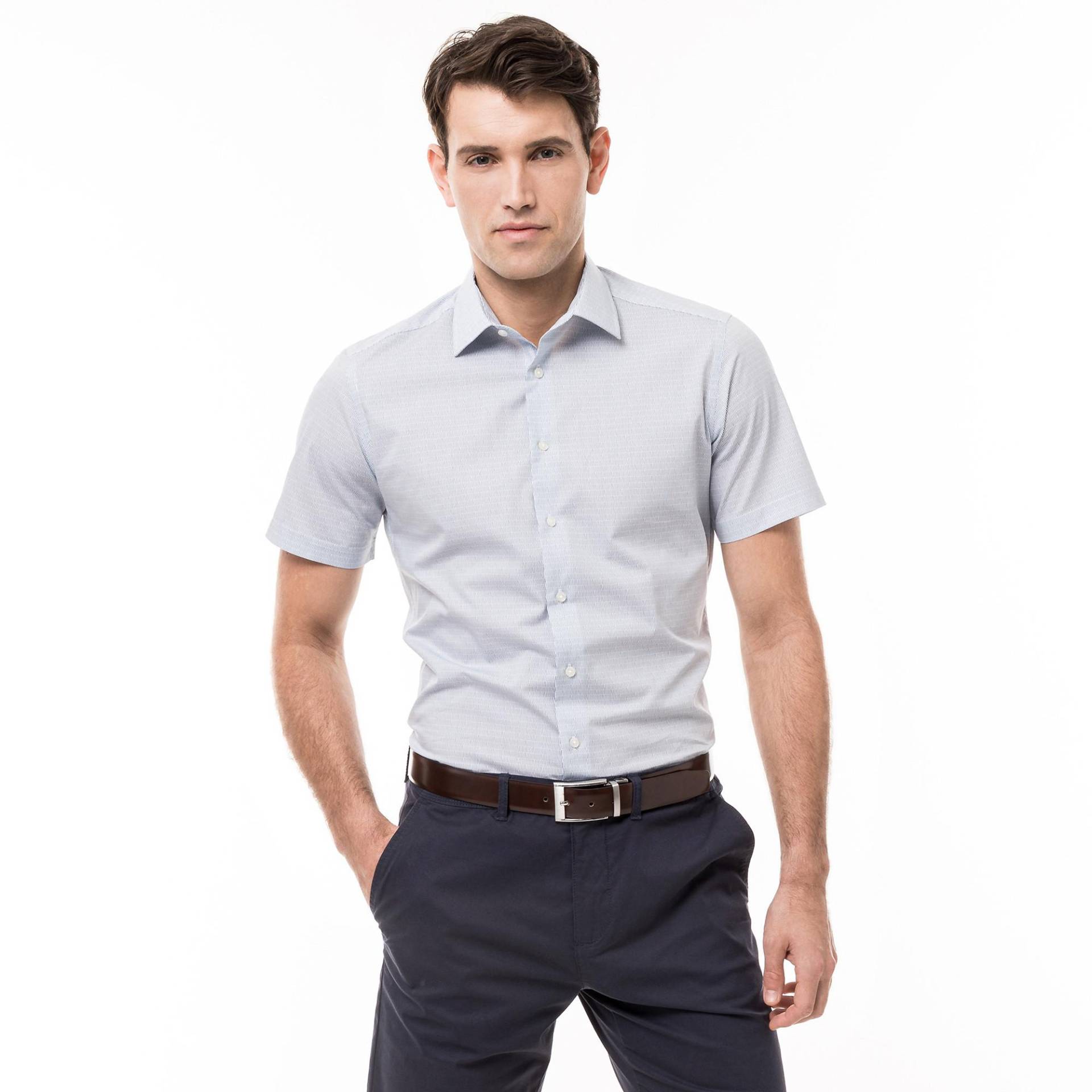 Manor Man - Hemd, Modern Fit, kurzarm, für Herren, Grün, Größe S von Manor Man