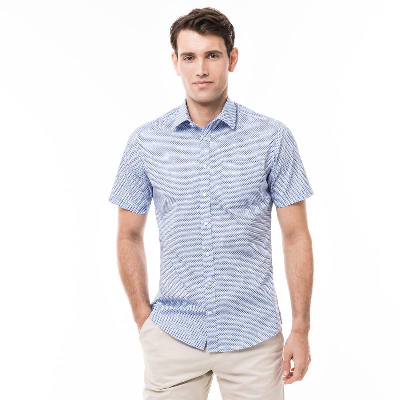 Hemd, Modern Fit, Kurzarm Herren Hellblau L von Manor Man