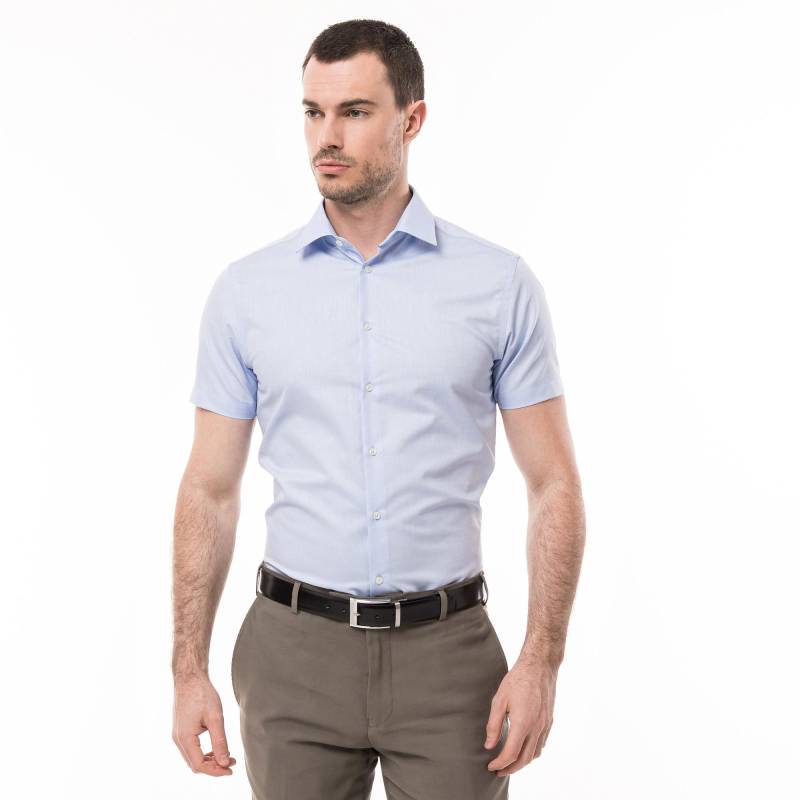 Hemd, Modern Fit, Kurzarm Herren Hellblau L von Manor Man