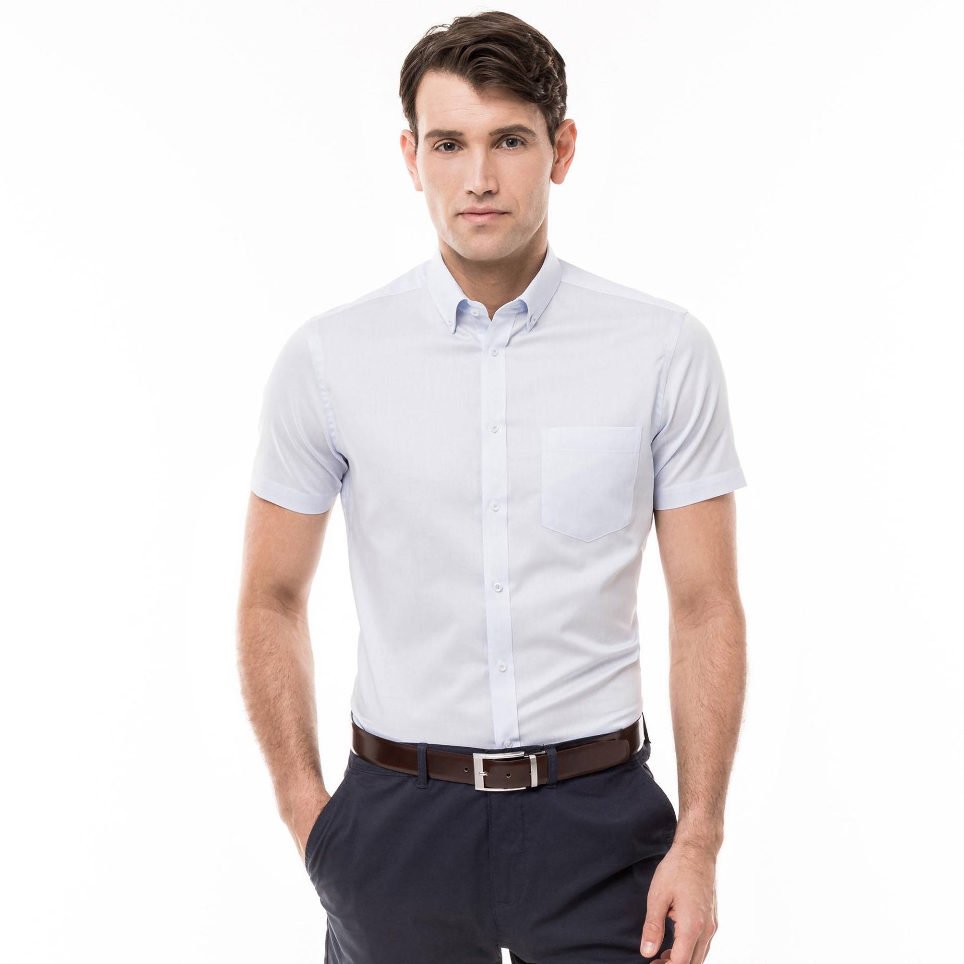 Hemd, Modern Fit, Kurzarm Herren Weiss M von Manor Man