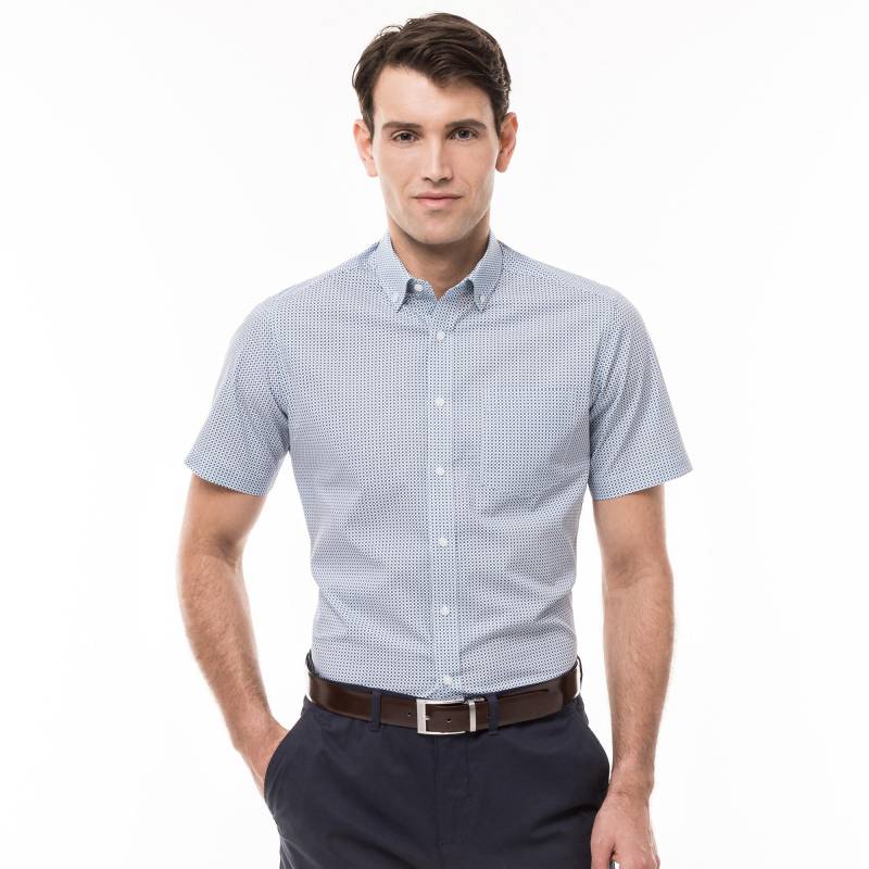 Hemd, Modern Fit, Kurzarm Herren Weiss XXL von Manor Man