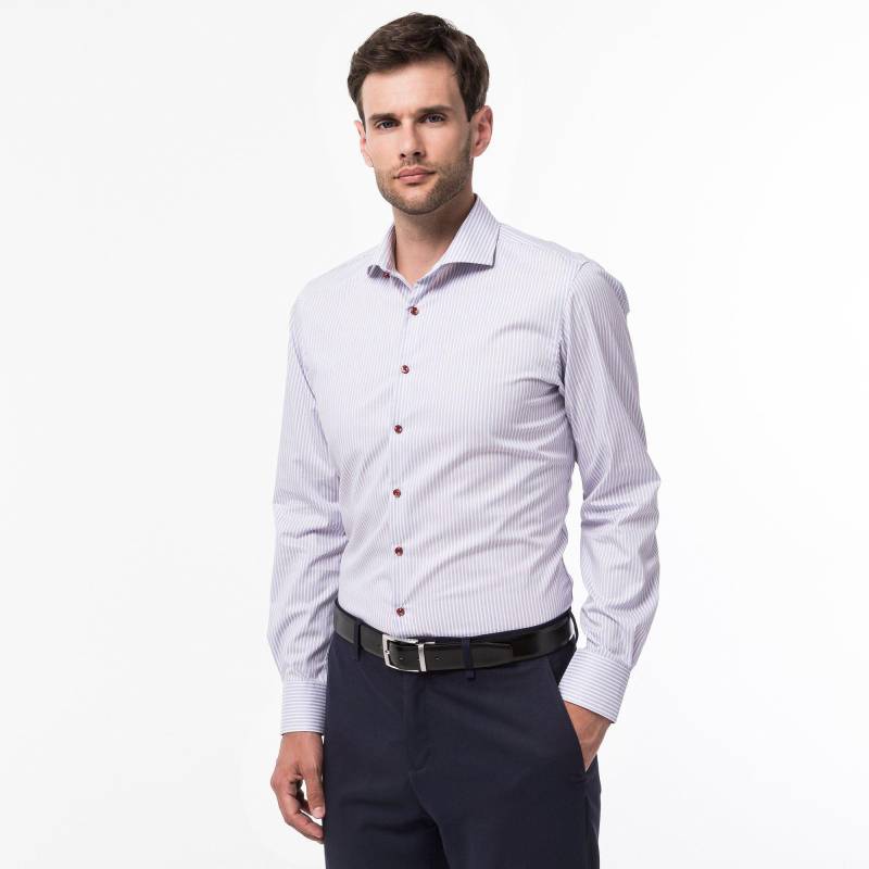 Hemd, Modern Fit, Langarm Herren Blau XL von Manor Man