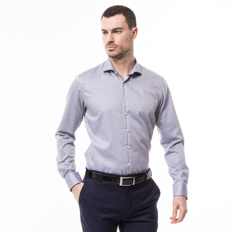 Hemd, Modern Fit, Langarm Herren Grau XL von Manor Man