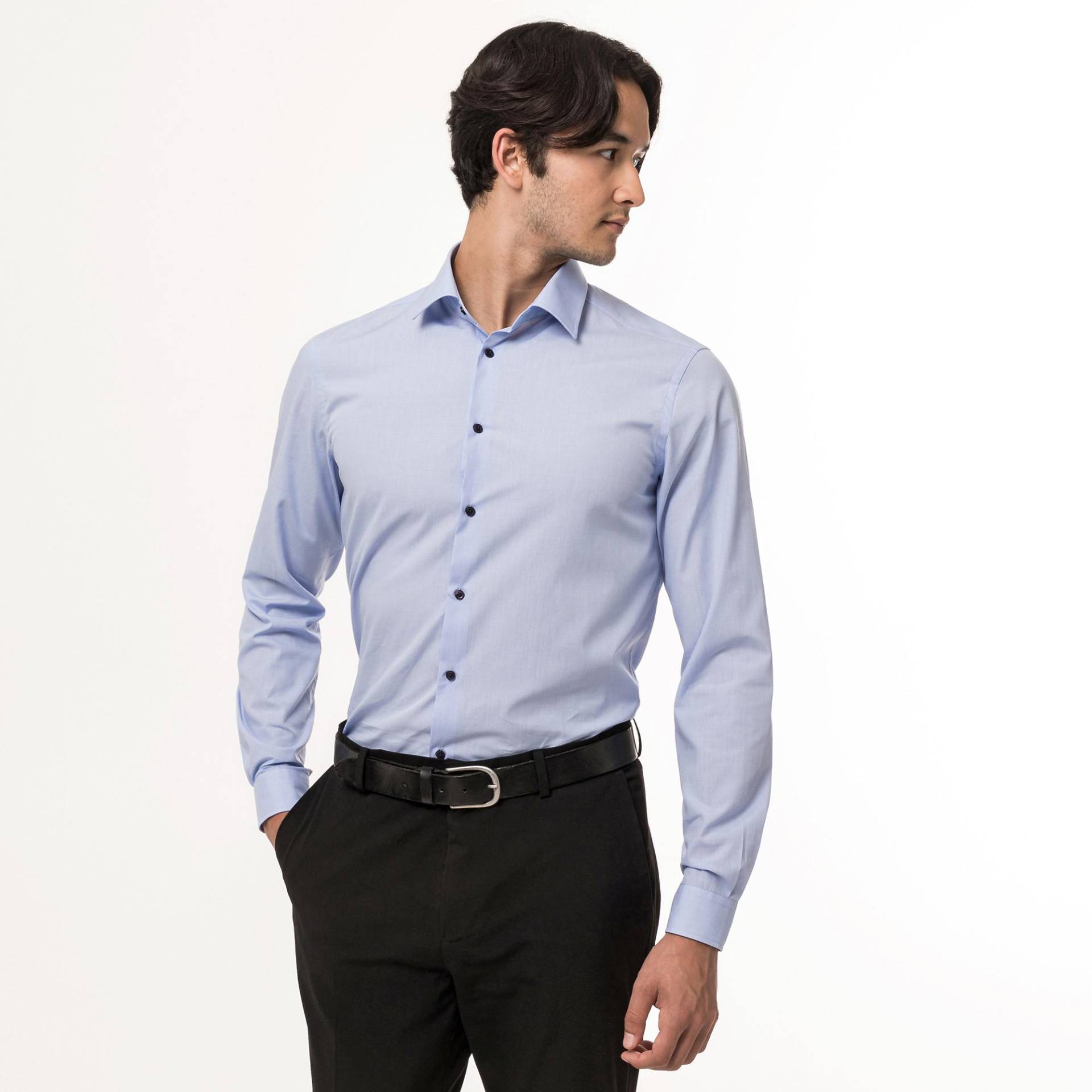 Hemd, Modern Fit, Langarm Herren Hellblau L von Manor Man