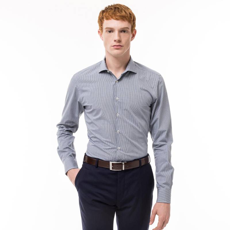 Hemd, Modern Fit, Langarm Herren Marine L von Manor Man