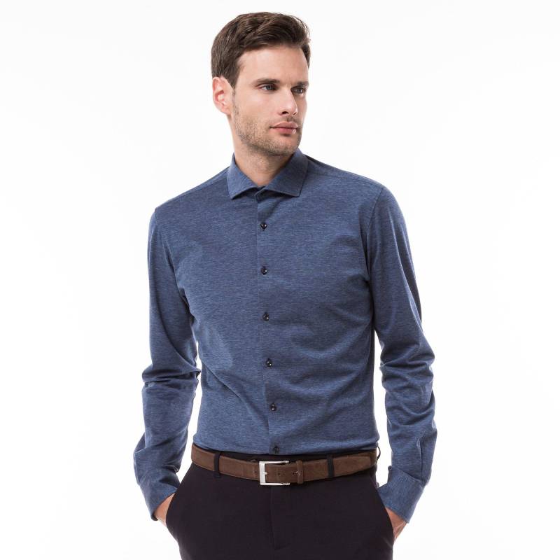 Hemd, Modern Fit, Langarm Herren Marine M von Manor Man