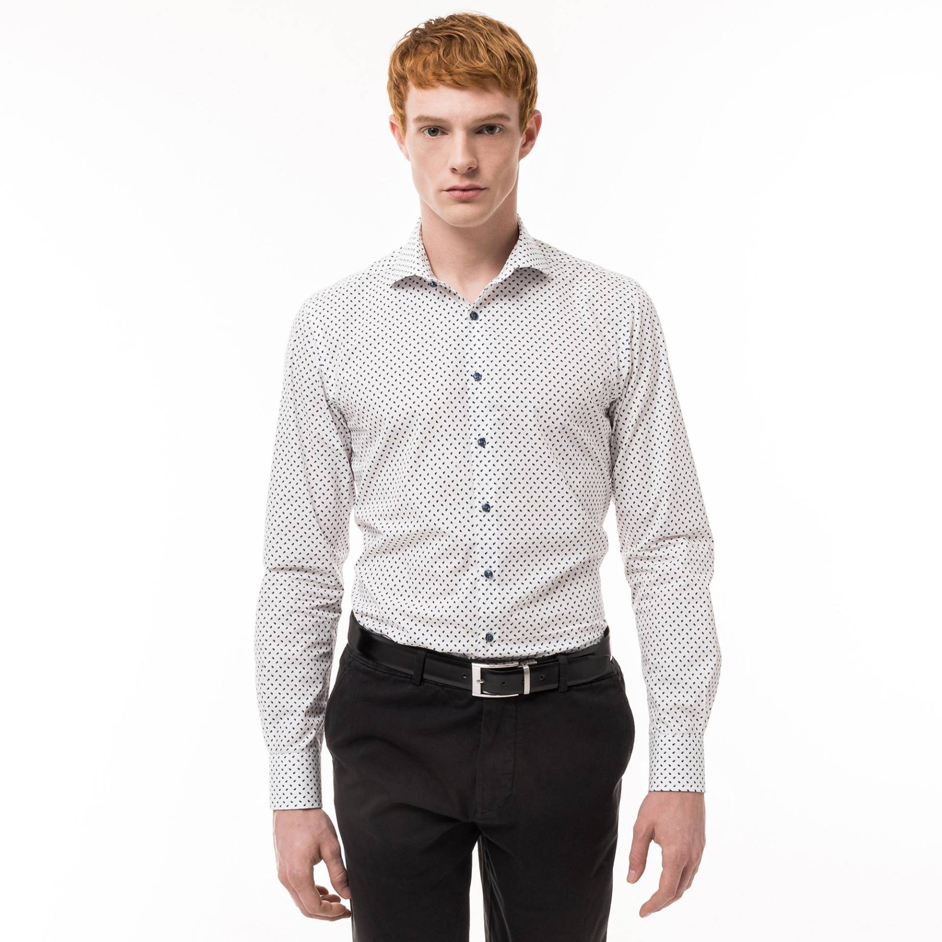 Hemd, Modern Fit, Langarm Herren Weiss M von Manor Man