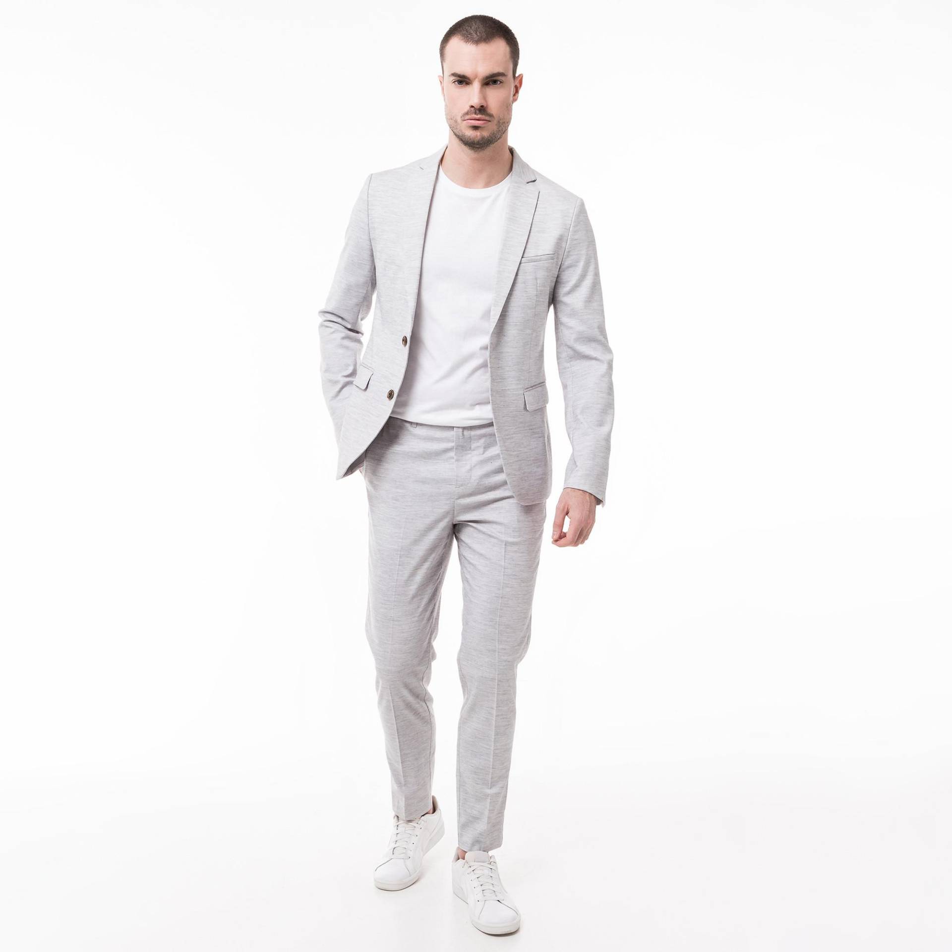 Manor Man - Lange Hose, Slim Fit, für Herren, Hellgrau, Größe 56 von Manor Man