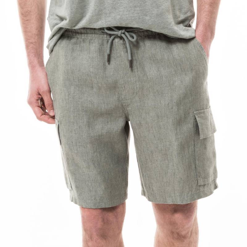 Leinen Cargo-shorts Herren Grün L von Manor Man