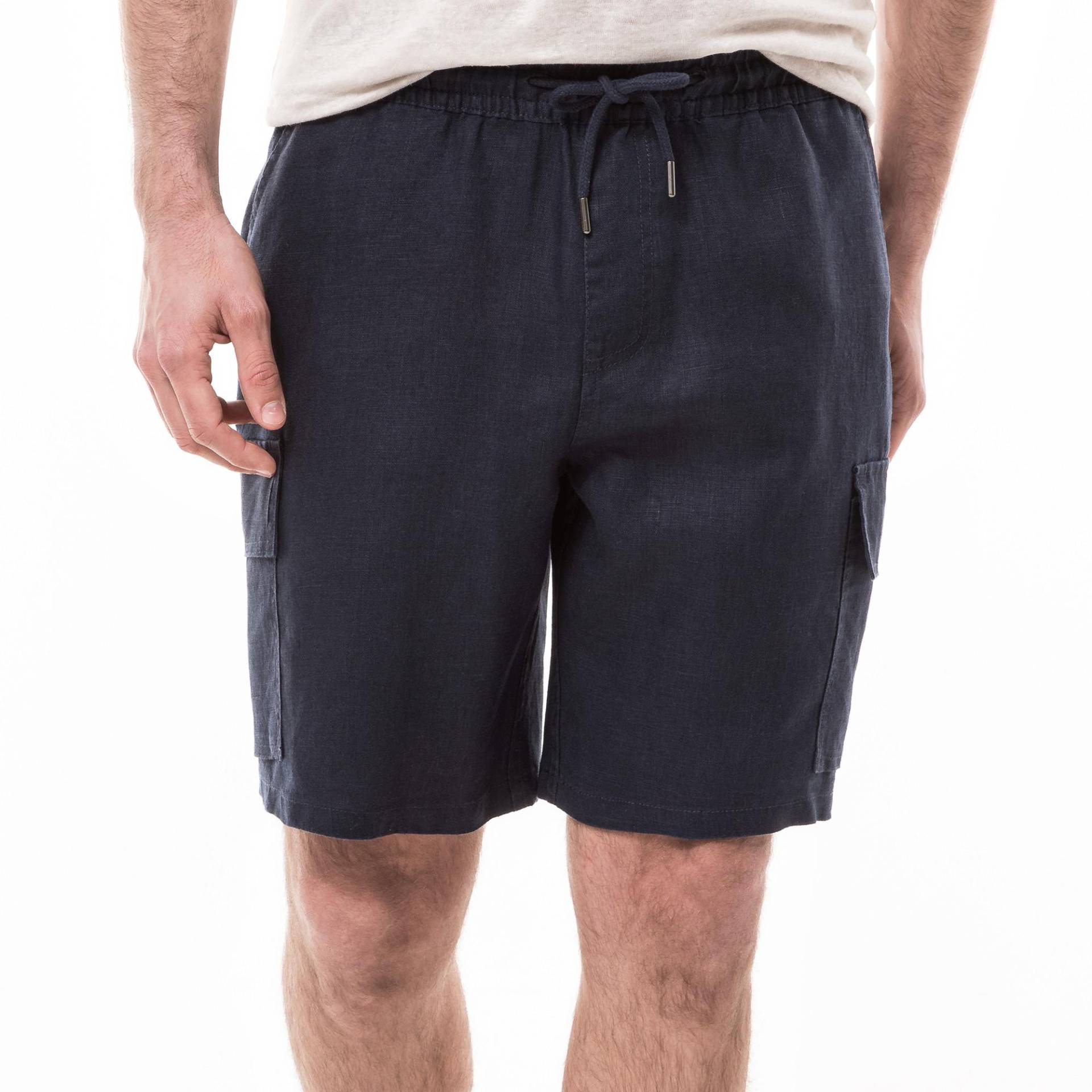 Leinen Cargo-shorts Herren Marine L von Manor Man