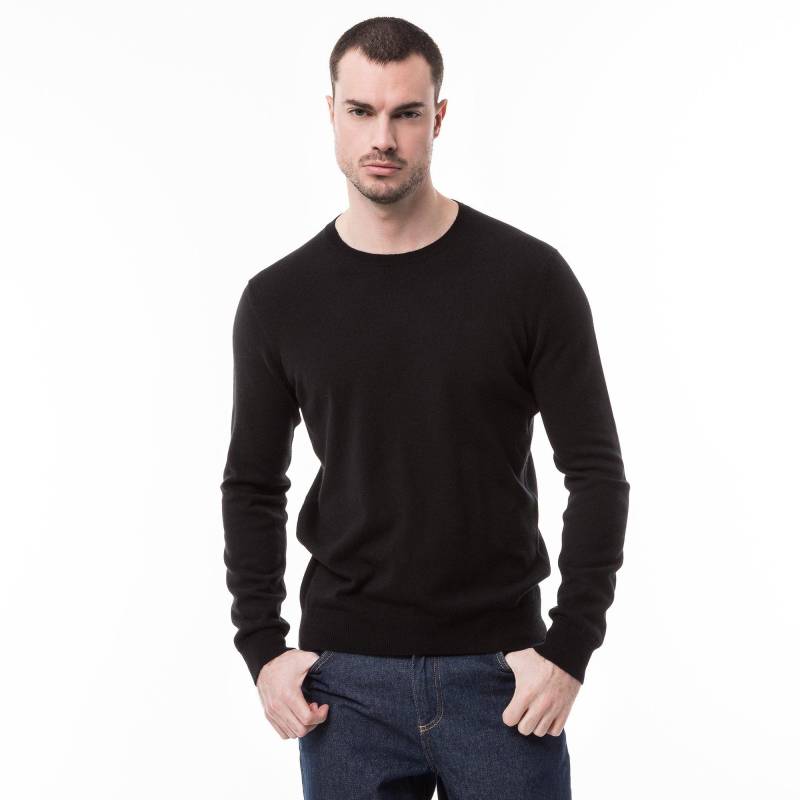 Cashmere-pullover, Rundhals Herren Black L von Manor Man