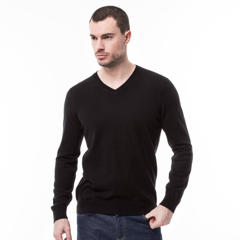 Cashmere-pullover, V-neck Herren Black L von Manor Man