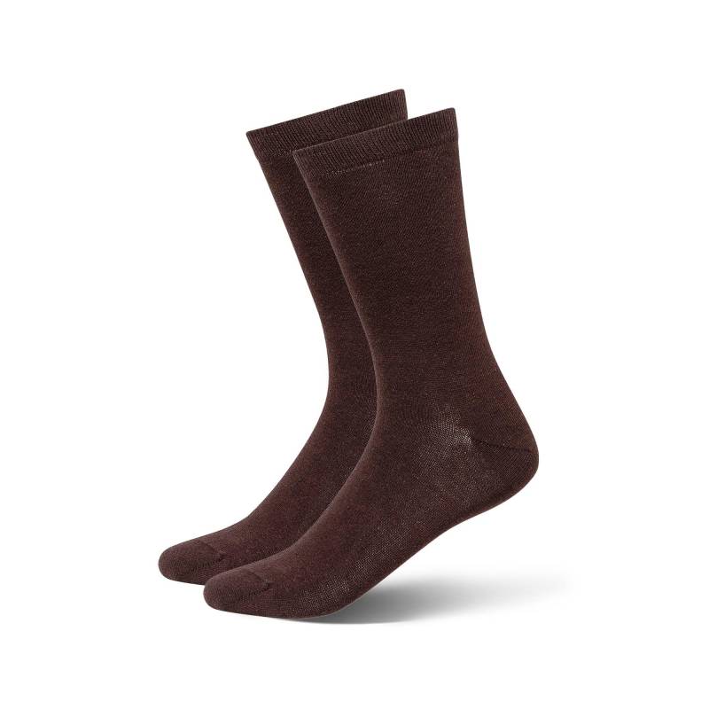 Duopack, Wadenlange Socken Herren Braun 43-46 von Manor Man