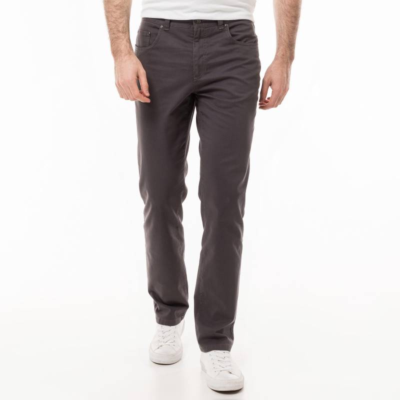 Five-pocket, Comfort Stretch Herren Grau L32/W33 von Manor Man