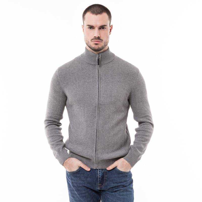 Cardigan, Regular Fit, Langarm Herren Grau Melange L von Manor Man