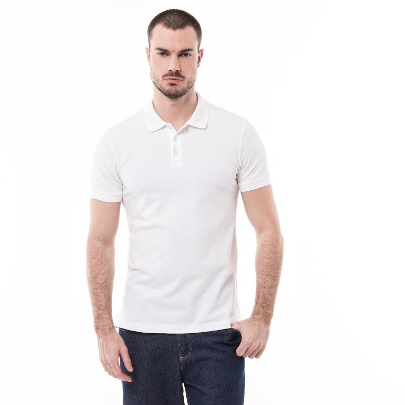 Poloshirt, Modern Fit, Kurzarm Herren Weiss L von Manor Man