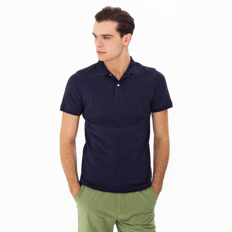 Poloshirt, Modern Fit, Kurzarm Herren Nachtblau L von Manor Man