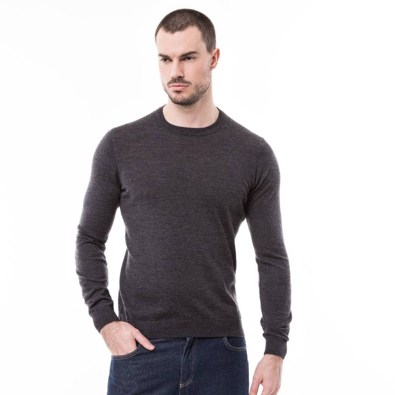 Pullover, Classic Fit, Langarm Herren Dunkelgrau L von Manor Man