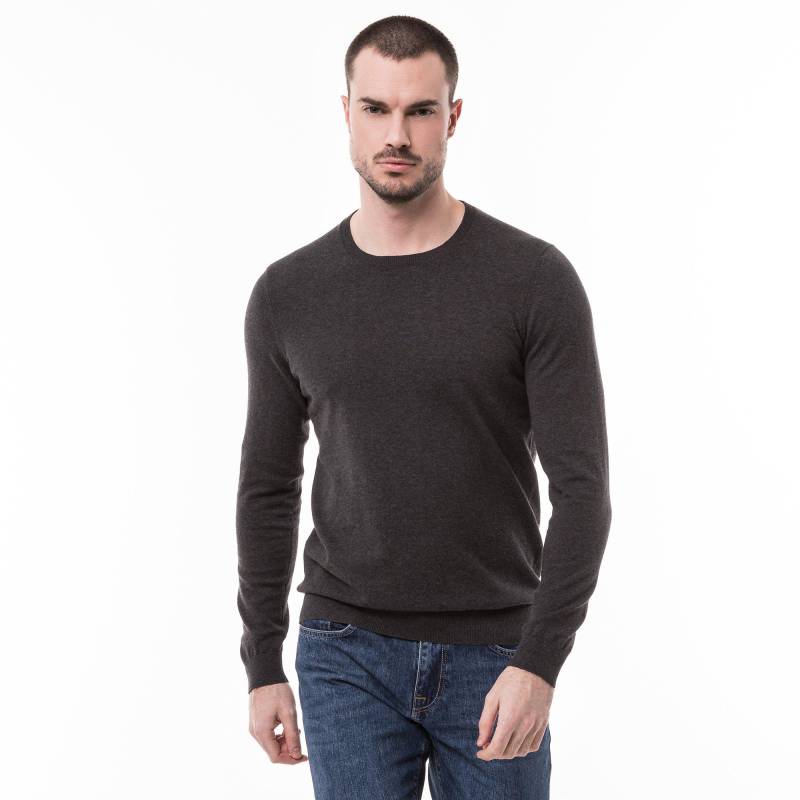 Pullover, Classic Fit, Langarm Herren Anthrazit M von Manor Man