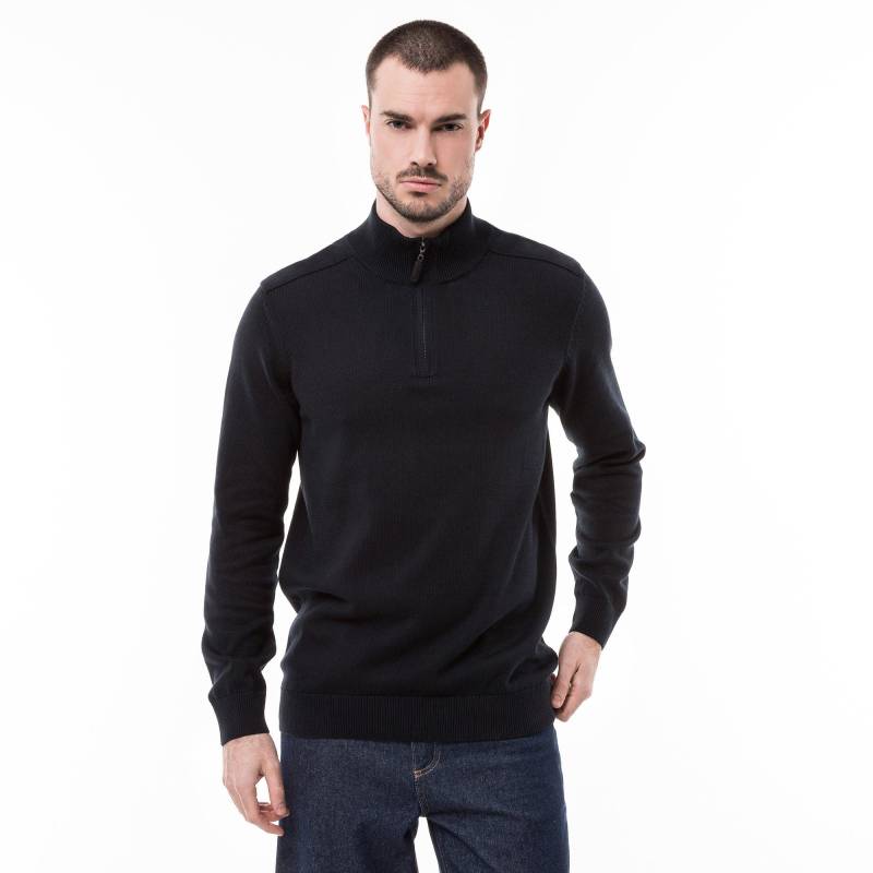 Pullover, Stehkragen, Half-zip Herren Marine XL von Manor Man