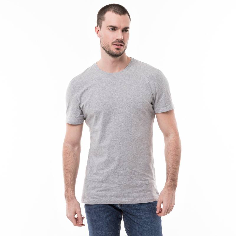 T-shirt, Classic Fit, Kurzarm Herren Grau Melange XL von Manor Man