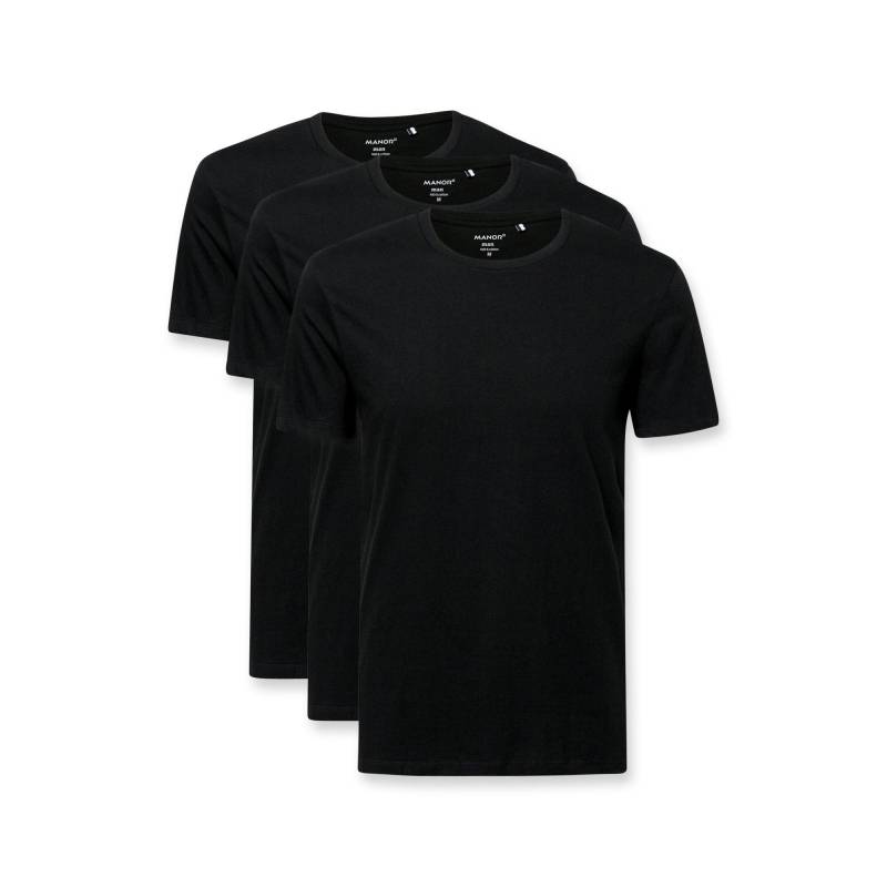 Triopack, T-shirts, Kurzarm Herren Black M von Manor Man